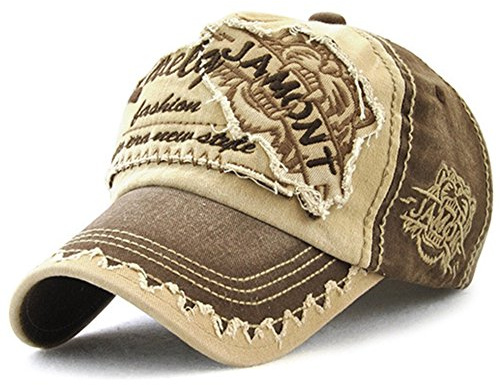 Tioamy Baseball Kappe Basecap Unisex einstellbare Retro Baseball Hut Freizeit Cap modischste Cotton Cap Schreiben Outdoor Hut, Einheitsgröße, Kaffee