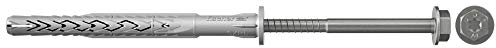 Fischer Tacos alargados SXRL 8 x 80 FUS con tornillo de cabeza hexagonal de acero inoxidable A4 Torx, para instalaciones pasantes en hormigón, ladrillo lleno y perforado, 540136