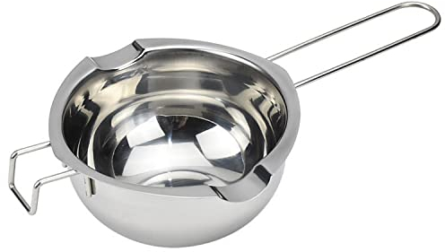 JZK Cuenco de acero inoxidable de 400 ml, olla de fusión, herramientas para hornear velas, jabón, chocolate, queso, azúcar y velas