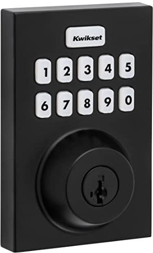 Kwikset 620CNTZW700-514S Contemporary Home Connect Keypad Connected Smart Lock Deadbolt with Z-Wave 700 and SmartKey Iron Black Finish