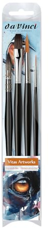 da Vinci, Signature Edition, Vitas Artworks, Hochwertiger Aquarell- & Gouachepinsel, Extrafeine Synthetikfasern, Für Papier & Leinwand, Kurzstiel, Made in Germany, Größe 7