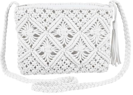 AWAVM Sac à bandoulière pour femmes, sac à bandoulière fait à la main, sac fourre-tout à fermeture éclair, sac de téléphone à pièces, sac à bandoulière tissé