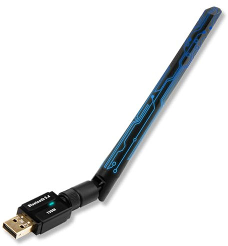 Aeipou Long Range USB Bluetooth 5.4 Adapter for PC Laptop, Wireless Dongle for Windows 11/10/8.1/7, Plug n Play, Up to 492ft/150m Range, Connect 5 Devices Simultaneously
