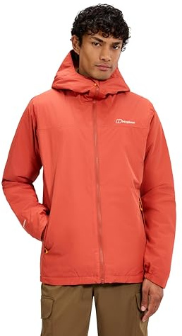 Berghaus Men's Deluge Pro Waterproof Shell Jacket | Adjustable | Durable Coat | Rain Protection Waterproof Jacket, Orange, L