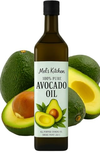 Mel's Kitchen 100% Pure Avocado Oil - 1 Litre in Glass Bottle | Natural, Refined and Bottled in UK | Good for Cooking, Drizzling & Dipping