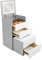 Dettchan Lavabo gris con espejo superior iluminado, tocador con taburete de maquillaje y 3 cajones, para casas, apartamentos, dormitorios, salas de estar, 48 x 40 x 82 cm
