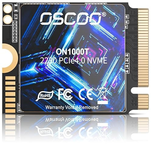 OSCOO 512Go NVMe M.2 2230 SSD Jusqu’à 5200Mo/s Lecture et 4000 Mo/s écriture PCIe Gen4x4 Disque Dur Interne 3D NAND Compact Haute Vitesse pour Ordinateurs Portables, Mini Ordinateurs
