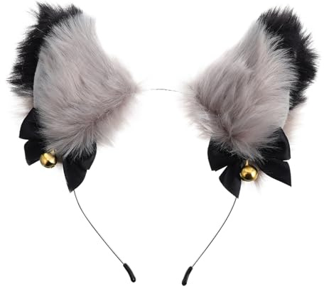 Cabilock Diadema de Orejas de Peluche Campanas Doradas, Aro Pelo Navideño y Accesorio para Fiesta Adecuado para Mujeres y Niñas en Eventos Creativos