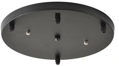 AstrizLamp 4 Agujero Embellecedor Lampara Techo 35cm Circular Roseta de Techo de Metal Negro Hierro Cubierta Lámpara de Techo 4 vía Fijación al Techo con Accesorio para plafones, lámparas colgantes