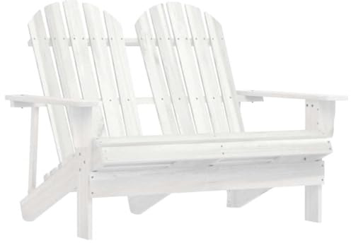 KTHLBRH Adirondack - Sedia a dondolo in legno massello di abete per giardino e patio, doppia seduta con struttura robusta e stabile, resistente alle intemperie e facile manutenzione,