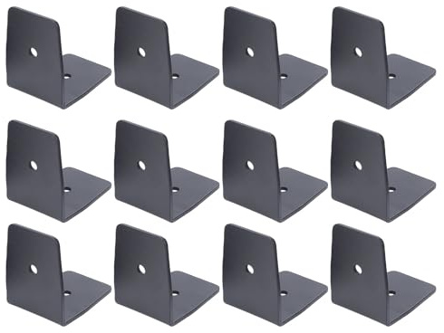 Generic Pergola Dachsparrenklammern, 12 Stück Schwarze Verzinkte Stahlklammern mit Schrauben Robuste Konstruktionswinkel für DIY Zäune Geländer Pergolen Holzbalken (1. Dein Teller)