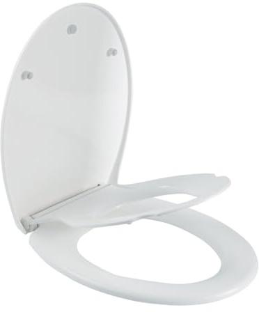2-in-1 O-Shape Toilet Seat, Soft Close Quick Release PP, White for Adults & Kids