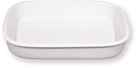 Saturnia Pirofila Rettangolare Porcellana Bianca Serie etrusca (28x19,5cm h.5cm)