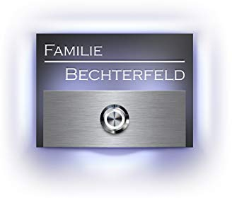 Klingel beleuchtet Türklingel mit Gravur Motiven und LED Klingelknopf Bechterfeld-L Klingelplatte