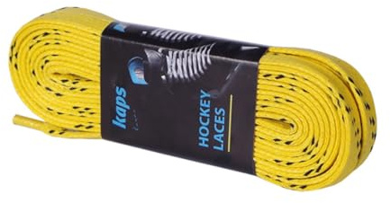 Kaps Agujetas enceradas para patines profesionales de hockey sobre hielo, patines en línea sobre ruedas, algodón de calidad, hecho en Europa (305 cm - 120 pulgadas - amarillo)