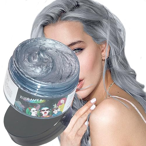 Cera Color Pelo Temporal Cera Para El Cabello Lavable Cera De Peinado Natural Mate Para Fiestas, Juegos De Rol, Halloween DIY Cera Pelo(Gris plateado)
