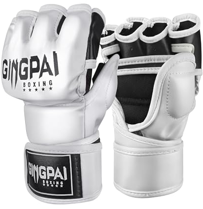OLYSPM MMA Handschuhe,MMA Sparring Handschuhe,Fingerlose Boxhandschuhe mit Hervorragender Atmungsaktivität,Herren Damen Kickbox Handschuhe für MMA,Punching,Kickboxen,Muay Thai