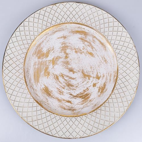 Villa d'Este Home Tivoli Juego de 6 bajoplatos Ø 33 cm, decoración geométrica, Castle