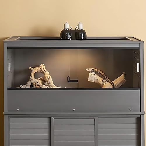 Grande terrario per rettili e altri piccoli animali Mojave - 122 x 61 x 58 cm - Decorativo per interni (grigio)