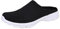 Zapatillas genéricas para hombre de moda verano para hombre, zapatillas de malla transpirable ligera sin cordones, planas, casuales, medias zapatillas Botín Hombre Cuero Tacón, Le Noir, 45 EU