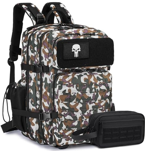 BAGROUPS Mochilas Militares Tácticas Hombre 45L Impermeable Bolsa para Ejército Paquete de Asalto Mochila Gimnasio Deportiva para Emergencias de 3 Dias para Caza Acampadas Senderismo al Aire Libre