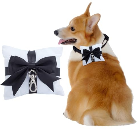 DELORIGIN Coussin porte-alliances pour chien - 200 mm - Avec fermeture à anneau - Pour fiançailles, mariage, demande, cérémonie, fête