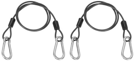 PATIKIL 0.5m Security Steel Cable with Snap Hook, 2Pcs PVC Coated Flexible Double Loop Wire Rope Bike Cable Lock Security Chain for Outdoor Travel Luggage, Gun Gray