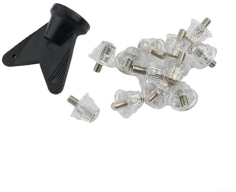Kit de 12 crampons de football de rechange en aluminium avec vis M5 de 15 mm, 18 mm, 13 mm, 16 mm pour chaussures de football conçues pour la stabilité et une fixation sûre (15 mm/18 mm)