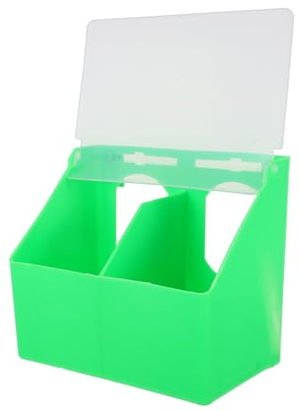 BESPORTBLE Distributeur de Nourriture pour Pigeons à Suspendre avec Couvercle, Double Compartiment en PP Réutilisable, Design Respectueux des Pigeons, pour Pigeonniers Muraux