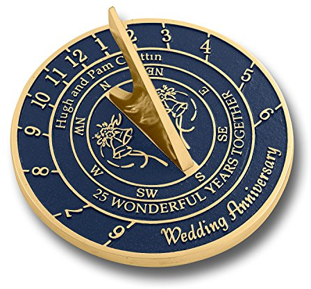 The Metal Foundry Unique Custom Anniversary Sundial Gift Idea Is A Great Present For Him, For Her Or For A Couple To Celebrate Years Of Marriage