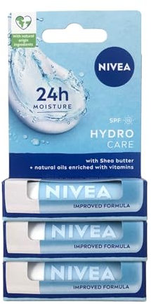 Pack of 3, Nivea Lip Care Balms Hydro Care