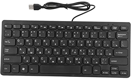 Tastiera russa Tastiera Francese Tastiera Tedesca, 78 tasti Tastiera per computer USB cablata Tastiera per computer silenziosa Tastiera ultrasottile Mini tastiera(russo)