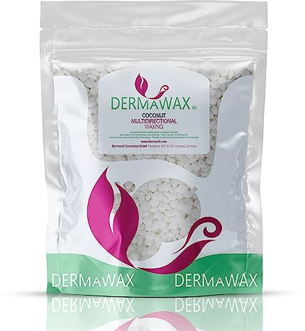 Dermawax 400 g Kokosnuss Wachsperlen – Hypoallergenes Multidirektionales Heißwachs ohne Vliesstreifen – Sanfte Haarentfernung für Gesicht, Augenbrauen, Achseln, Beine, Bikini & Intimbereich