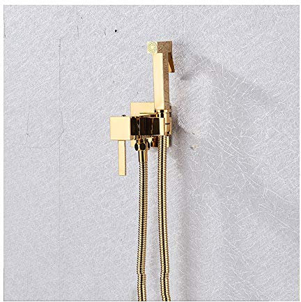 Spruzzatore per bidet con acqua calda e fredda, set di spruzzatori per doccia portatili in ottone per pannolini in stoffa, montaggio a parete, foro singolo, rubinetto per bidet per doccia per bagno,