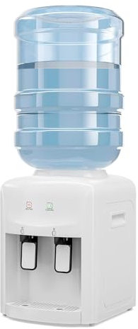 Avilia Distributore d'Acqua Elettrico - Erogatore Acqua a 2 Temperature con Riscaldamento 500W e Raffreddamento 70W - Serbatoio in Acciaio Inox, 29x38x28cm - Compatibile con Boccioni 3-5 Litri