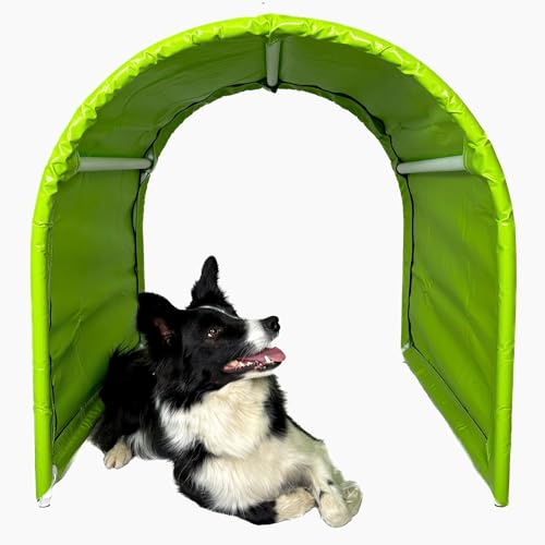 Callieway® BOLO-des Alpes Hoopers Tunnel Double Pack - Floorless & Stable | 2 x 1 m | Aluminium Frame & UV Resistant | Agility Training for Dogs | Lime Green