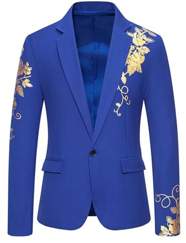Darringls Sakko Veste de costume tendance en velours à paillettes pour homme - Coupe sportive - Veste de loisirs pour homme - Longue et élégante - Pour fête, date, bal de fin d'année, mariage, smoking