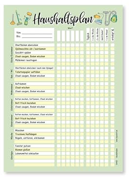 TypeStoff Haushaltsplaner - Block DIN A4 mit 50 Blatt - zum Thema Haushalt - B4-01482