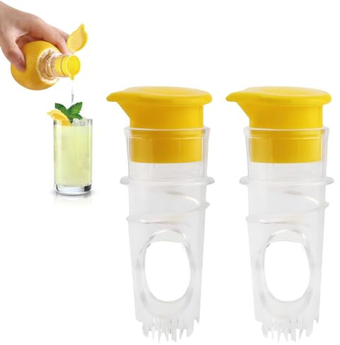 2 Spremiagrumi Manuale, Spremiagrumi con Coperchio, Spremiagrumi in Plastica Senza BPA