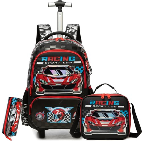 HTgroce Cartable a Roulette Garçons, Sac a Roulette Garçons Primaire cm1