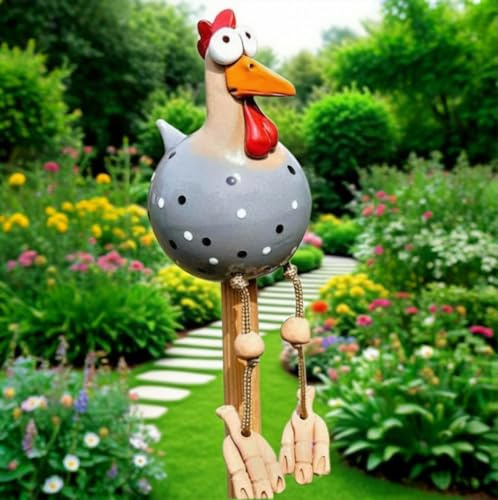 Gallinas Decorativas Jardín, Divertidas estatuas Decorativas de gallina para jardín, de Resina, decoración de gallinas, decoración navideña, ja rdín, Patio Trasero, Poste