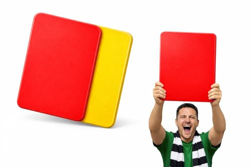 RefTangle Jumbo Referee Card - 17 x 13 Oversized Red and Yellow Dual-Sided Referee Card for Sports Fans - Game Day Prop, Stadium Accessory, Soccer Crowd Favorite - 5mm Thick