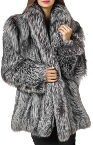 Parka en fausse fourrure duveteuse pour femme, manteau d'hiver épais et