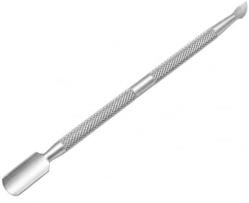 AKORD Stainless Steel Cuticle Pusher & Nail Cleaner Tool – Double Ended Cuticle Remover, Spoon Pusher & Nail Scraper for Manicure, Pedicure, Gel Polish & Nail Art
