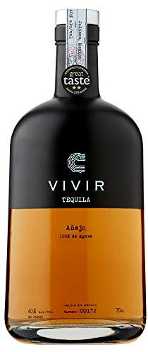 VIVIR Tequila Añejo - Award-winning Tequila Made With 100% Blue Weber Agave, Aged 18 Months In Bourbon Barrels, An Exotic Palate Of Smoky Oak, Burnt Bananas & Rich Chocolate, 70cl, 40% ABV