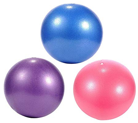 VOANZO 3 st träningspilatesboll, stabilitetsboll för yoga, barre, träning och fysioterapi förbättrar balansen, levereras med uppblåsbar sugrör