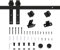 HOMCOM Mini Herraje para Puerta Corredera 200 cm Kit de Accesorios para Puerta Corrediza de Madera con 2 Rieles de Acero al Carbono Carga 20 kg 200x0,4x18 cm Negro