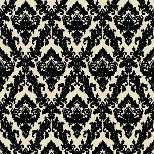 Barocktapet Profhome 335826-GU fibertapeter lätt strukturerad med ornament matt svart grädde 5,22 m2