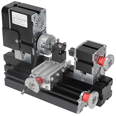 Wood Lathe, Mini Lathe Machine, 12000rpm Heavy Metal Lathe High Precision Multi-function Motor, Compact Size Wood Turning Lathes Metal Lathe Electric Wood-Turning Lathe Machine