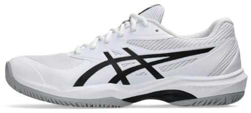 ASICS Men's Game FlyteFoam Tennis Shoes, 12.5, White/Black